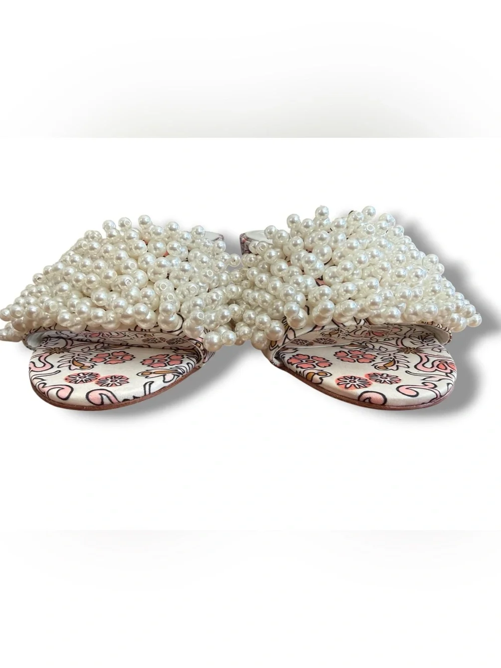 Tory Burch Tatiana‎ Pearly Quilted Block Heel Slides Size 7